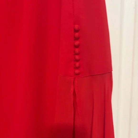 Calvin Klein Vibrant Red Long Sleeve Dress - Picture 4 of 9